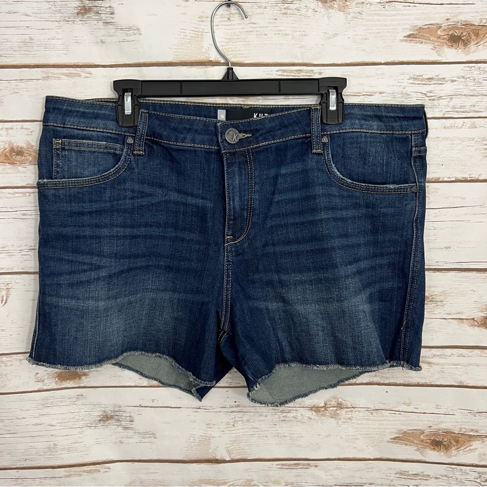 KUT from the Kloth Plus Size Denim Raw Hem Shorts 16